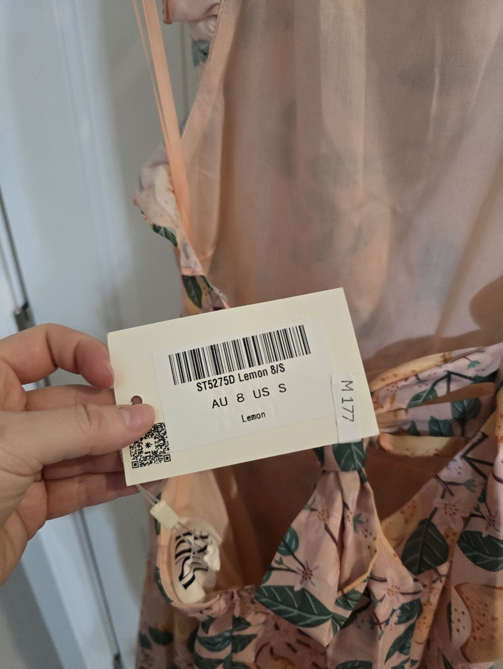 NWT Selfie Leslie Sleeveless Pink Lemon Print A-Line Dress Mauve Amalfi Small - Picture 5 of 5